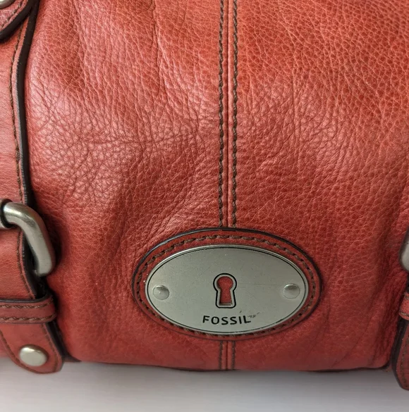 🌼 Fossil Women's Leather Satchel - Burnt Orange - Picture 4 of 10